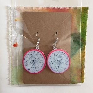NWT Dragonfruit Print Earrings